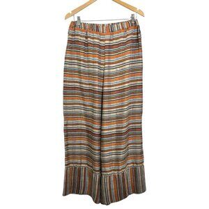 Pierre-Louis Mascia Silk Stripe Wide Leg Pants Size Medium